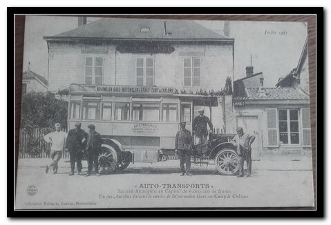 51 Mourmelon gare - autobus Mourmelon-gare au camp de Chalons (avant 1914) Champagne