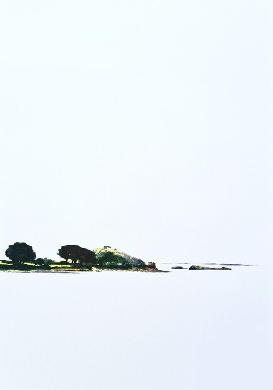 Sérénité blanche, aquarelle, 36 x 51 cm, juillet 2020