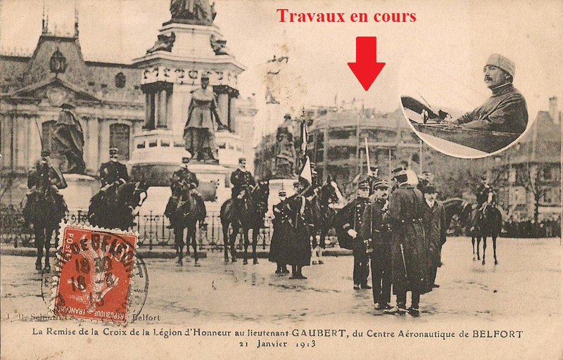 1913 21 01 Belfort CPA Aviateur Lt Gaubert Légion d'honneur