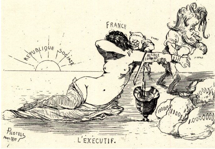 LE CARICATURISTE PILOTELL EN MARGE DE LA COMMUNE DE 1871 PREMIERE