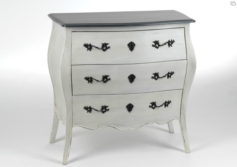 commode baroque grise