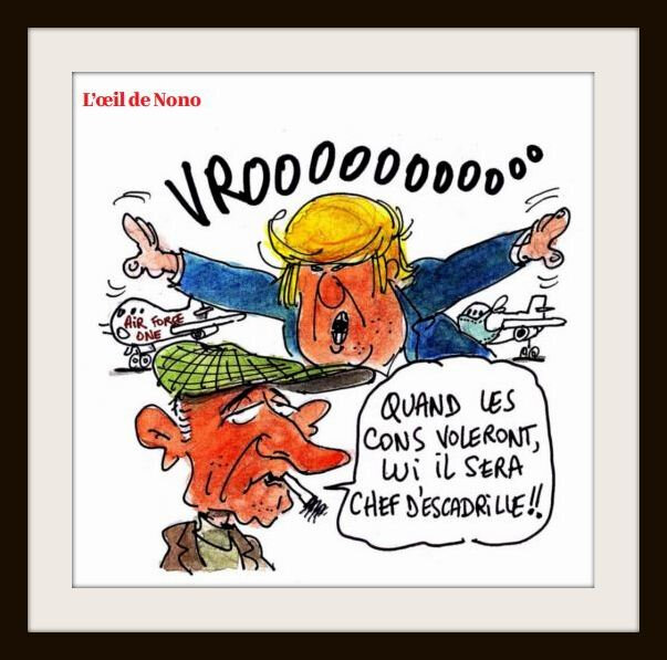 dessin trump chef escadrille