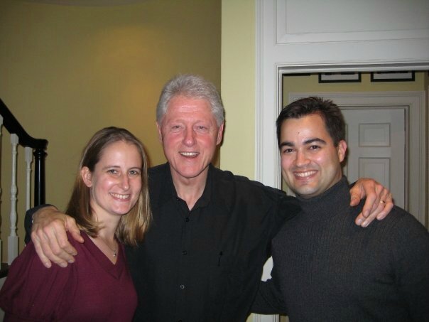 Bill Clinton with Bryan Pagliano and young woman