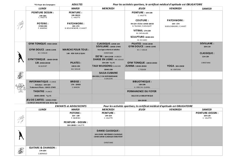 RECTO NOUVEAU PLANNING ACTIVITES 2017-2018