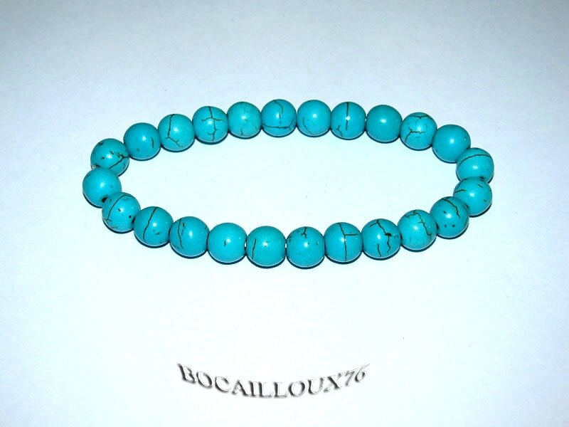 Bracelet HOWLITE Turquoise Perles 6 (2)