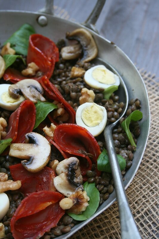 salade d'automne de lentilles vertes 2