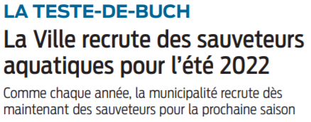 2022 01 05 SO La Teste-de-Buch La ville recrute des sauveteurs aquatiques pour l'été 2022