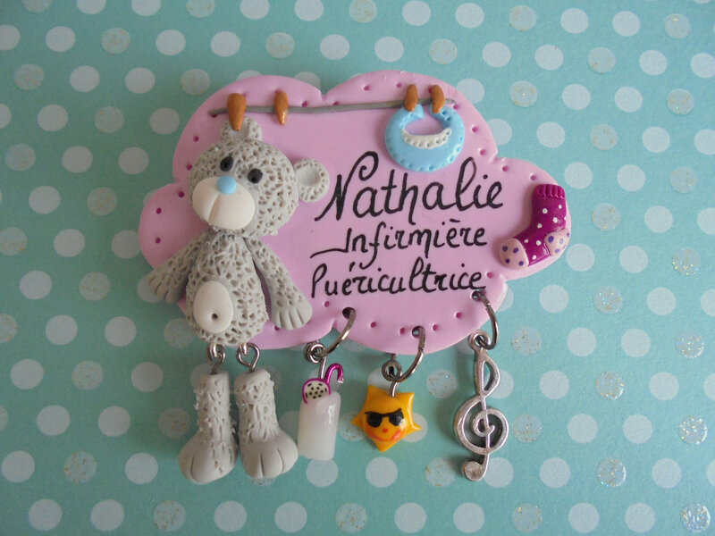 badge nounours peluche