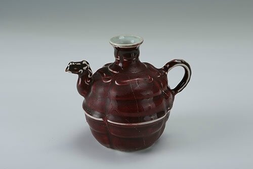 Red-glazed water dropper with phoenix-shaped mouth, Xuande period (1426-1435)