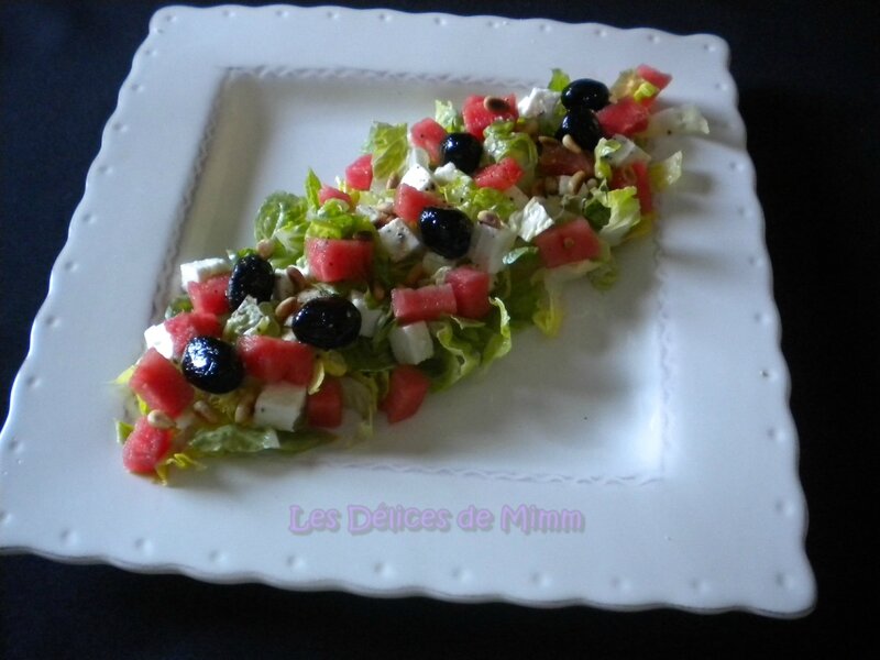 Salade fraicheur, pastèque, feta, etc…2