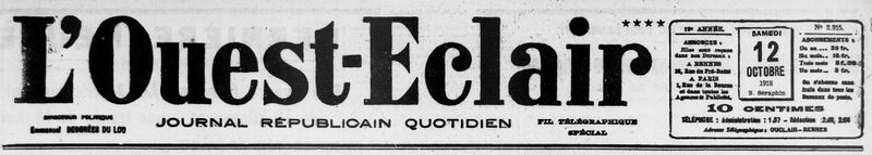 1918 le 12 octobre Ouest Eclair_1