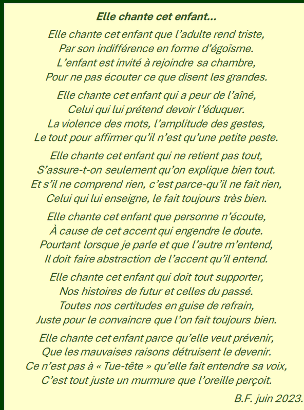 Elle chante cet enfant m34