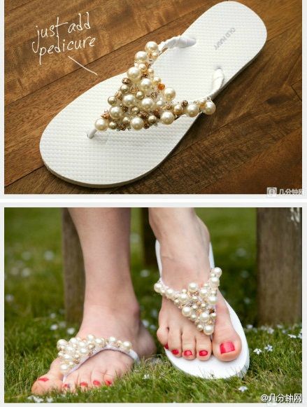 TUTO DIY customisation chaussure tong de mariage 6