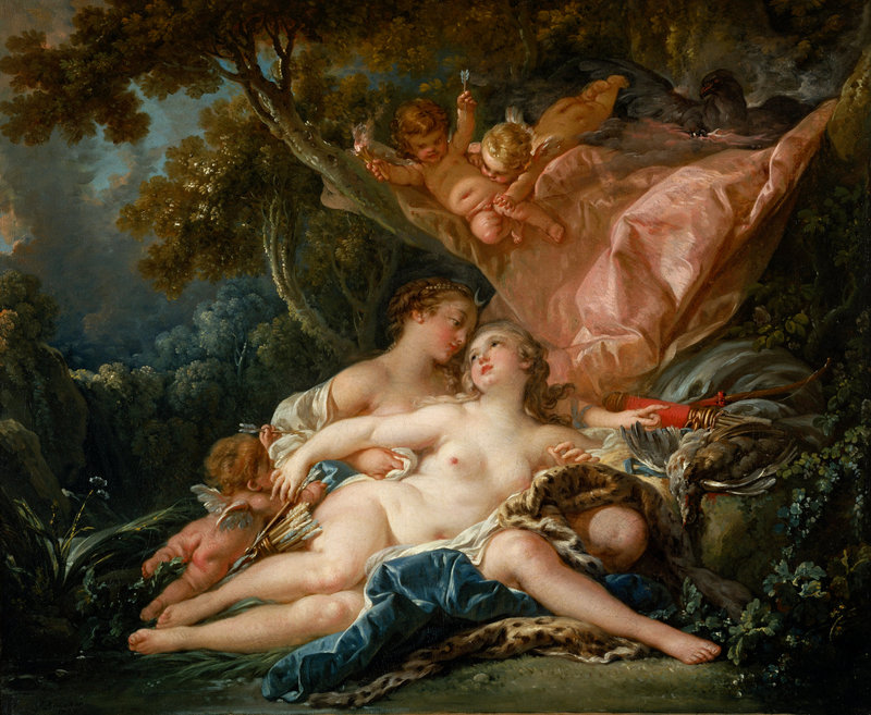 François_Boucher_-_La_Nymphe_Callisto,_séduite_par_Jupiter_sous_les_traits_de_Diane_(1759)