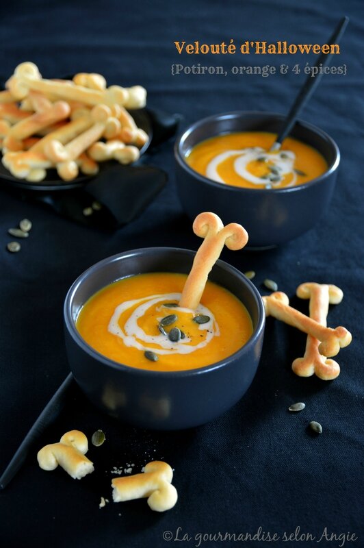 velouté potiron orange & 4 épices vegan halloween