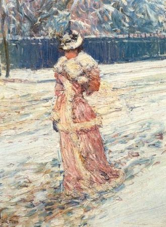 Childe Hassam Dame en rose