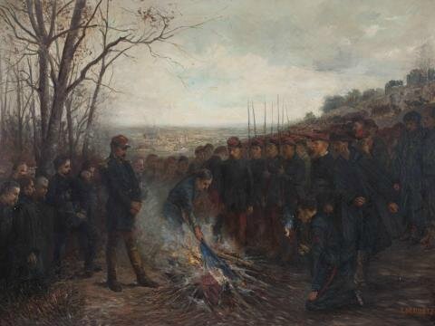 Dujardin-Beaumetz, Le général Lapasset brûlant ses drapeaux à Metz