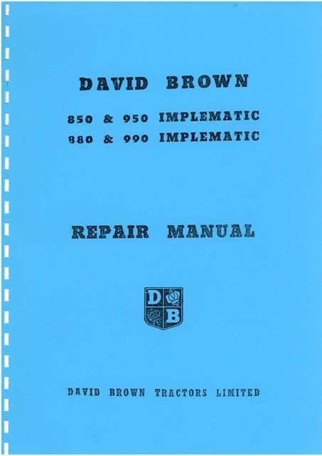 David Brown 990 Repair manual 2