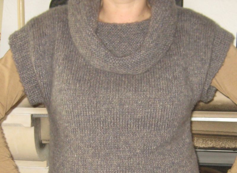 tricoter pull sans manche femme