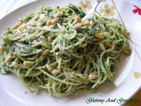 recettes legumes Spaghetti à la crème toute verte