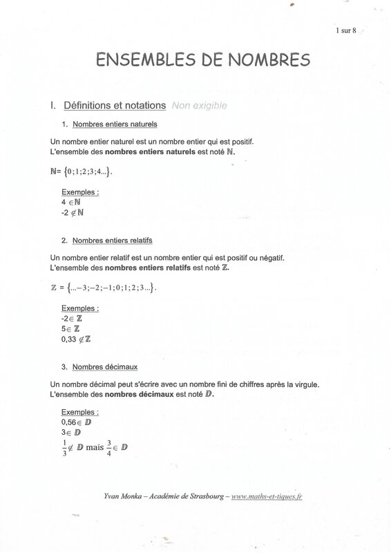 ensemble de nombres 1