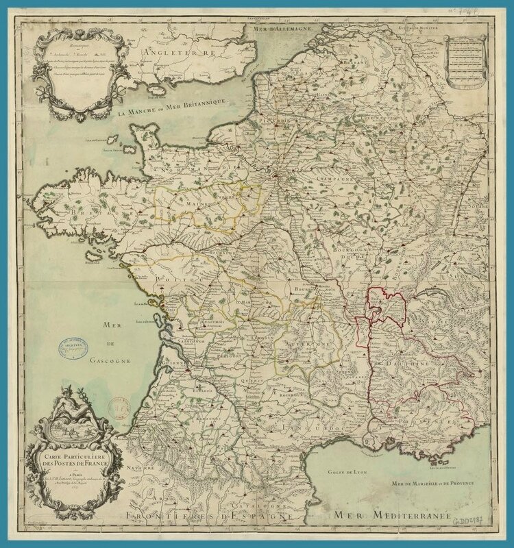Gallica - 1690 Carte particulière des postes de Jaillot Alexis Hubert