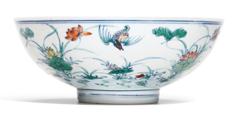 A doucai 'ducks and lotus' bowl, Yongzheng mark and period (1723-1735)