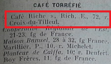 Annuaire 1929 Café torréfié Riche Commerce