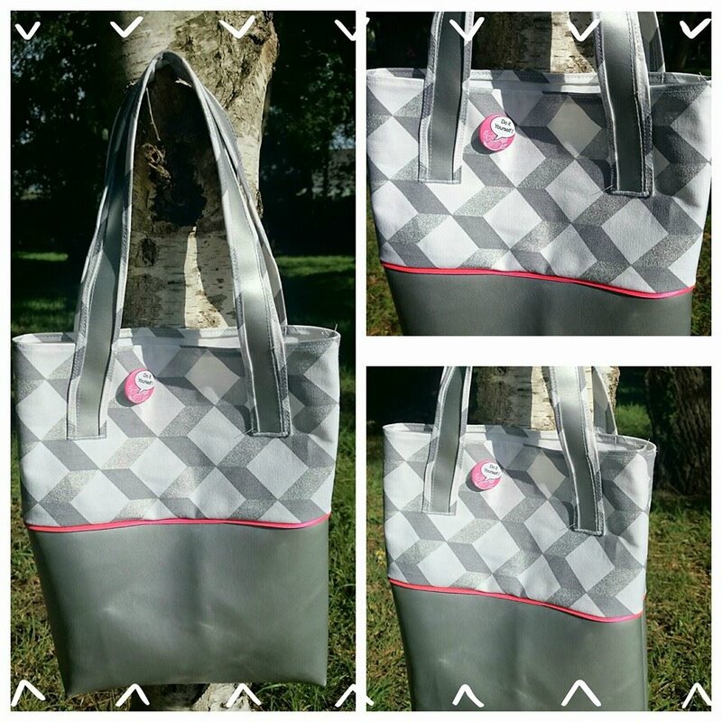 sac gris rose