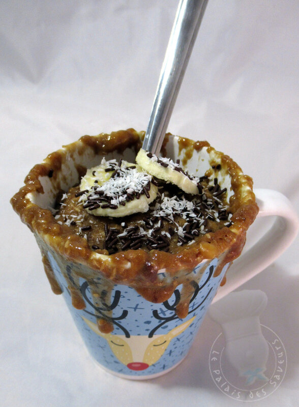 Mug cake banane chocolat coco