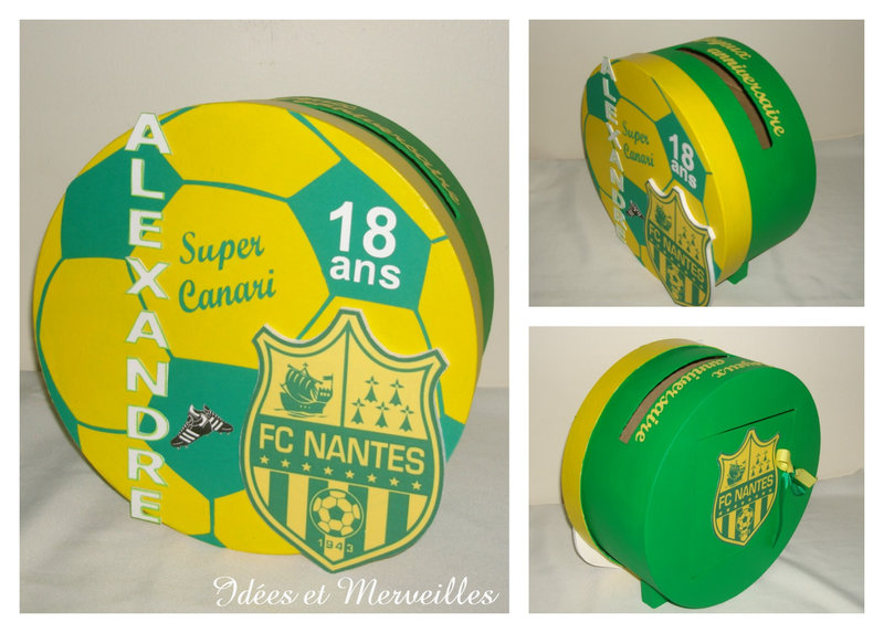 urne football ballon fc nantes - idees et merveilles