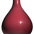 A <b>copper</b>-<b>red</b> <b>glazed</b> vase (yuhuchunping), Qianlong seal mark and period (1736-1795)
