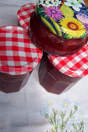 recettes Confiture de fraises et rhubarbe