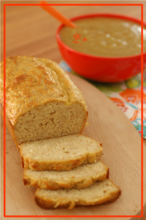 Pain sons d'avoine & de ble, compote rhubarbe-orange-cannelle
