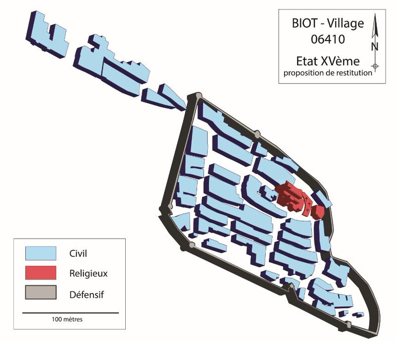 Fig. 15 : restitution des remparts de Biot
