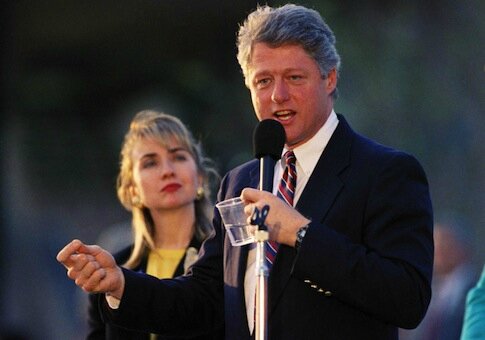 Hillary Clinton -behind-Bill 1992