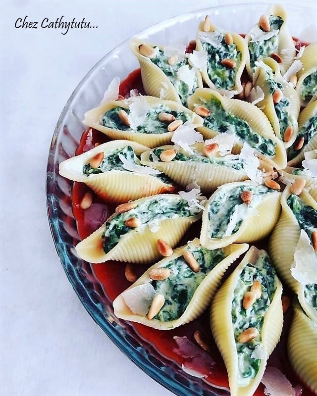 conchiglioni epinard ricotta chez Cathytutu