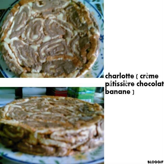 charlotte crème pâtissière chocolat et banane