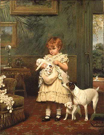_Charles_Burton_Barber_Girl_with_Dogs_ZCL_3414