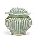 A small Longquan celadon jar and cover, <b>Southern</b> <b>Song</b>-<b>Yuan</b> <b>dynasty</b> (1127-1368)