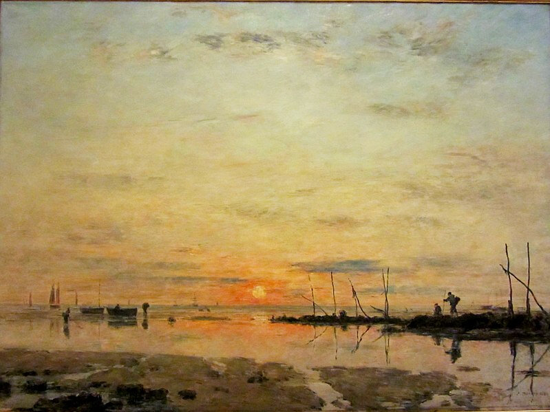 799px-Eugène_Boudin_-_Coucher_de_soleil_à_marée_basse