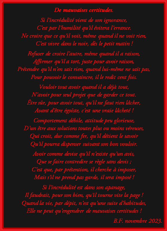 De mauvaises certitudes p9 L3 m45