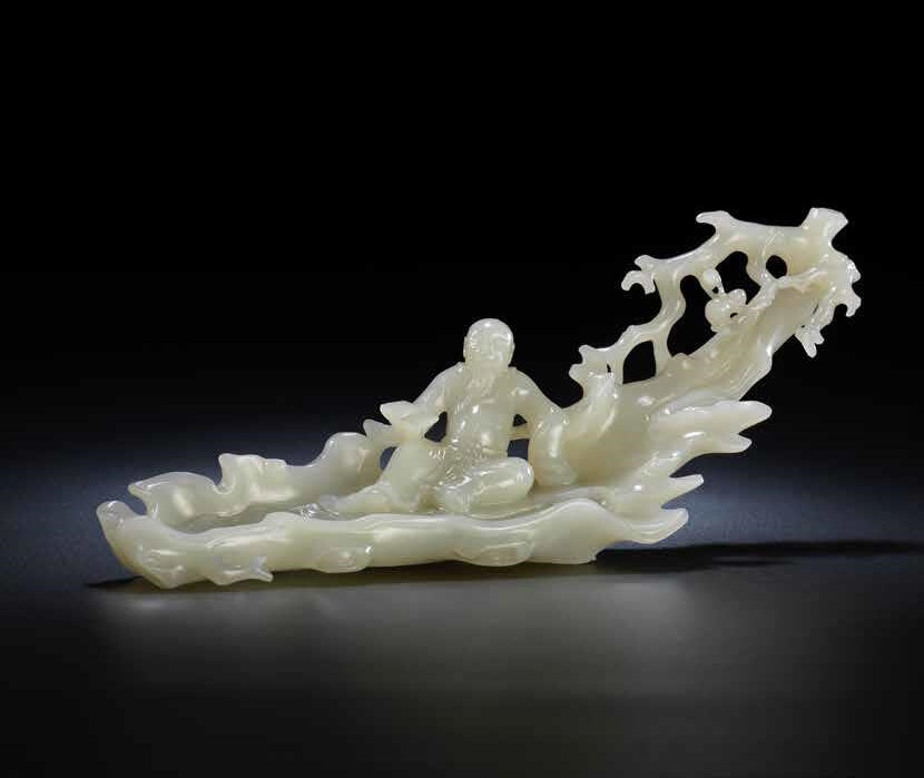 Magnificent imperial white jade vessel leads the Hong Kong