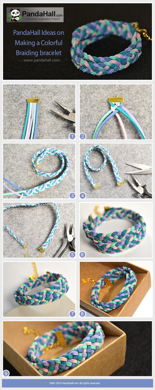 1PandaHall Ideas on Making a Colorful Braiding bracelet