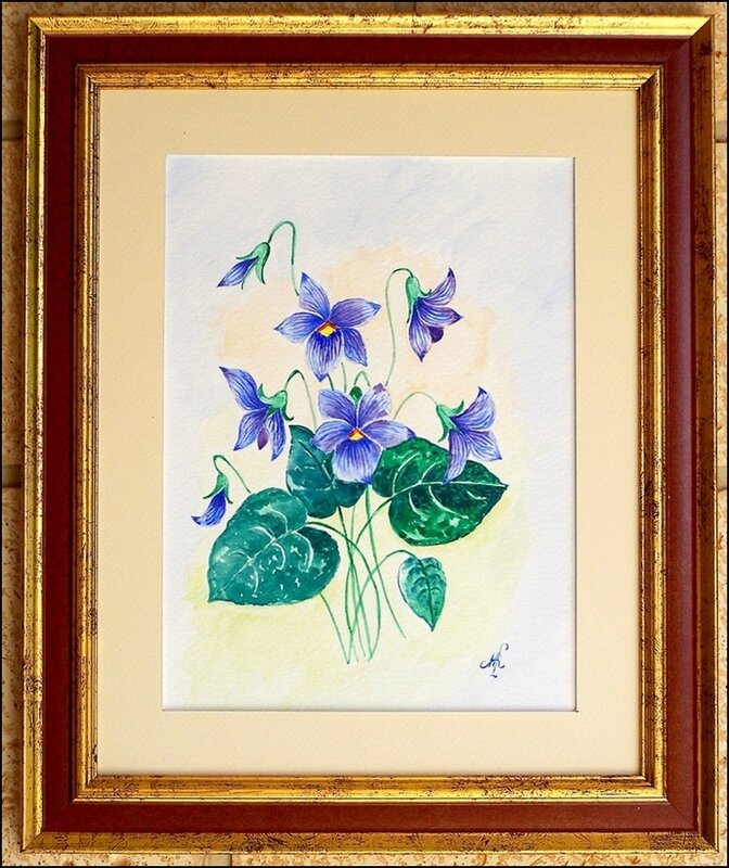 Aquarelle 18x24-24x30cm (Les violettes) [1]