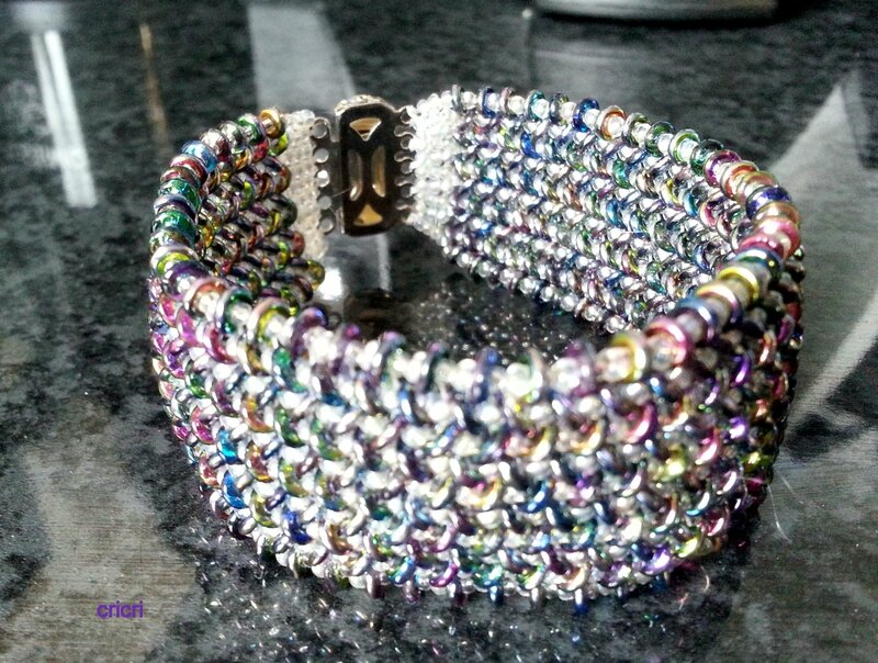 bracelet o herringbone violet bleu