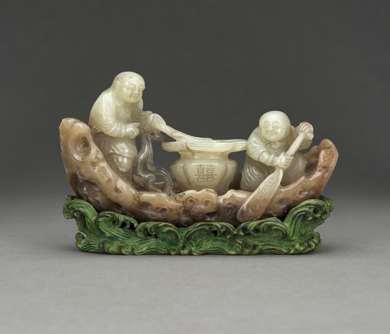 A large and rare Chinese Jade group, Qianlong period (1736-1795)