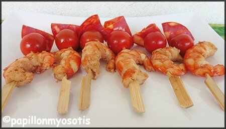 brochettes de queues de crevettes marinées_1