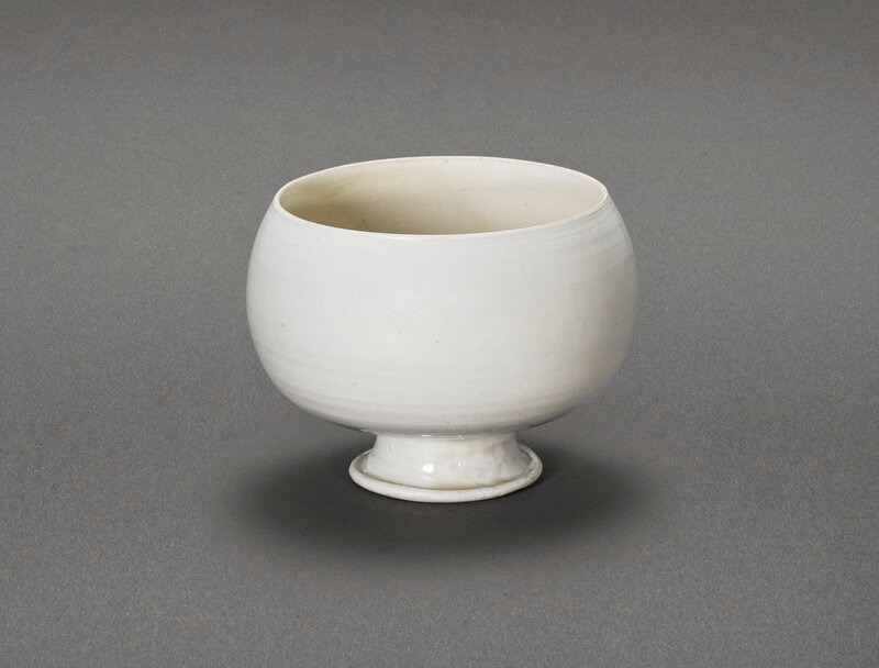 A rare Huozhou white-glazed stem bowl, Song dynasty (960-1279)