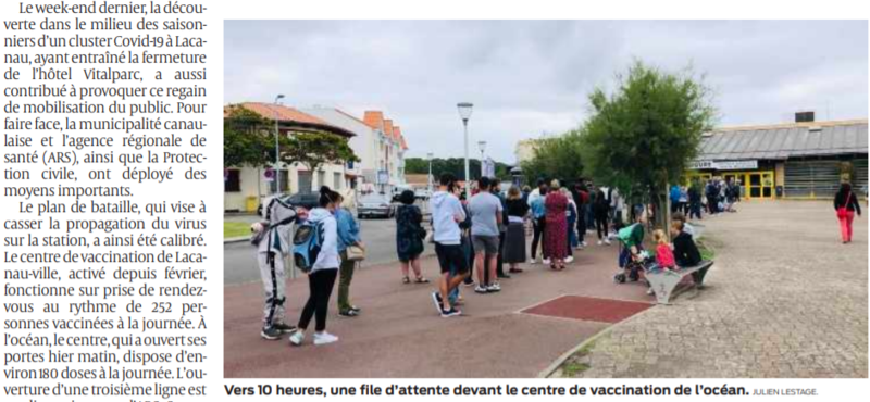 2021 07 16 SO Lacanau le centre de vaccination éphémère fait le plein4